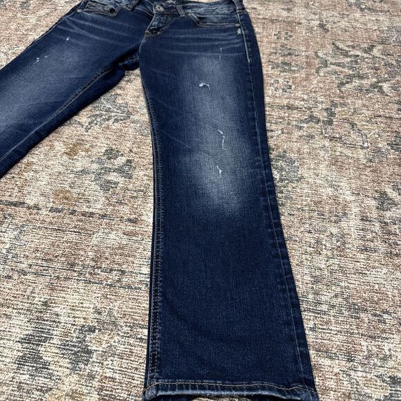 Silver Jeans Suki Mid Slim Straight Women’s 28 x 22 1/2 Distressed Blue Denim - Picture 2 of 16